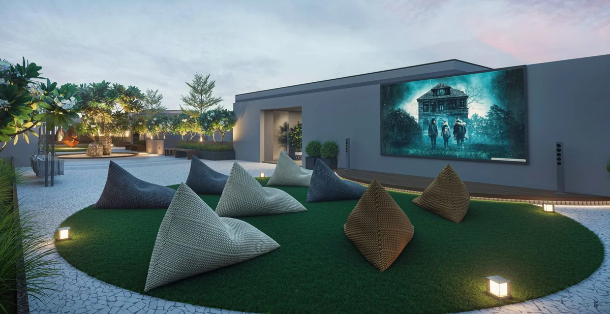 Cine al aire libre en roof garden